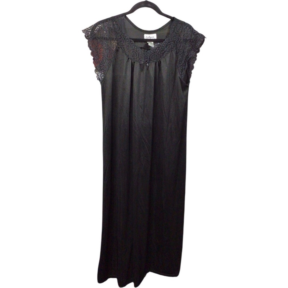 Anthony Richards Vintage Black Lace Nightgown EUC size Large
